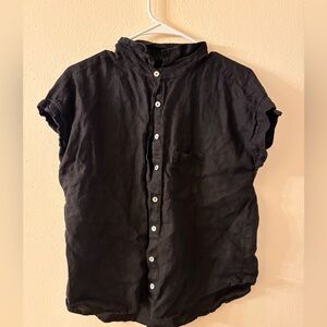 MUST GO cut loose black button down